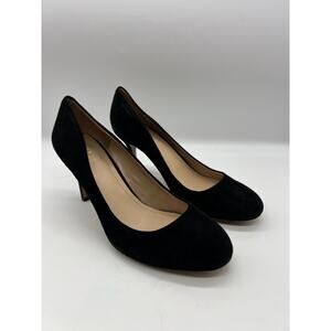 Vince Camuto Sariah Black Suede Dress Shoes Heels Round Toe 9.5M
